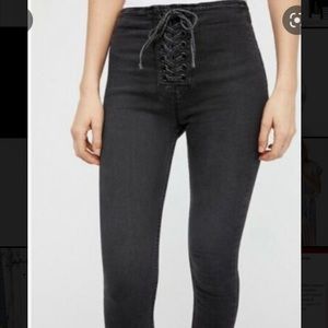 Free People Lace-up skinny jeans, size 28